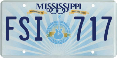 MS license plate FSI717