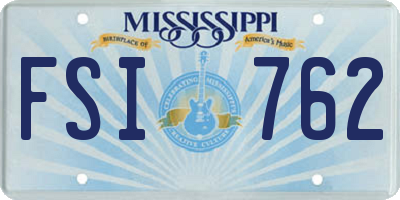 MS license plate FSI762