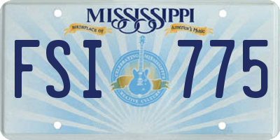 MS license plate FSI775