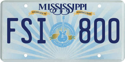 MS license plate FSI800