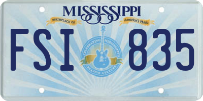 MS license plate FSI835