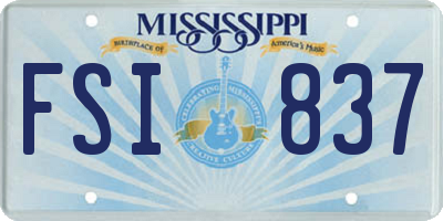 MS license plate FSI837