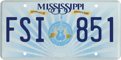 MS license plate FSI851