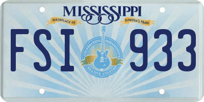 MS license plate FSI933