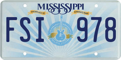 MS license plate FSI978