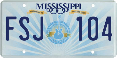 MS license plate FSJ104