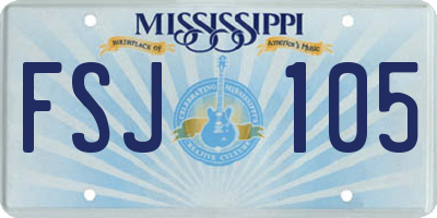 MS license plate FSJ105