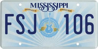 MS license plate FSJ106