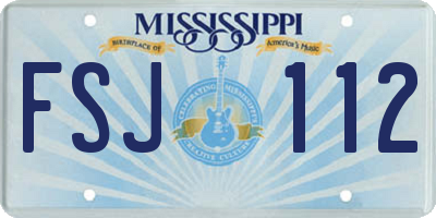 MS license plate FSJ112