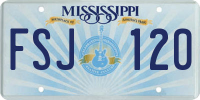 MS license plate FSJ120