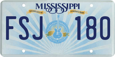 MS license plate FSJ180
