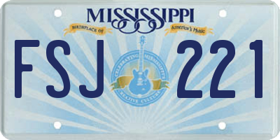 MS license plate FSJ221