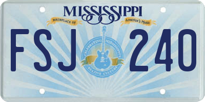 MS license plate FSJ240