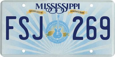 MS license plate FSJ269