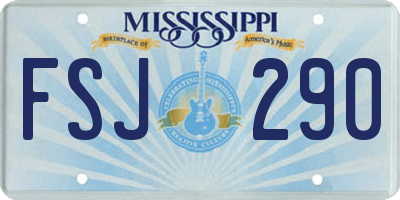 MS license plate FSJ290