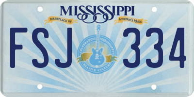 MS license plate FSJ334