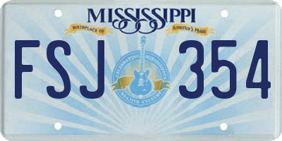 MS license plate FSJ354