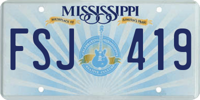 MS license plate FSJ419