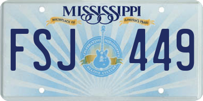MS license plate FSJ449