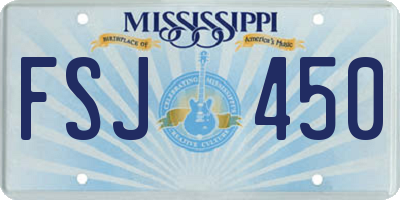 MS license plate FSJ450