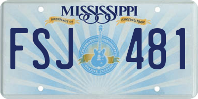 MS license plate FSJ481