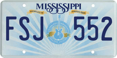 MS license plate FSJ552