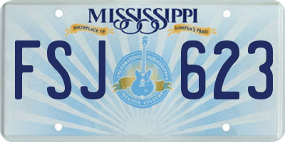 MS license plate FSJ623