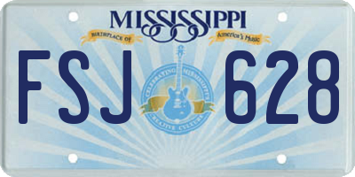 MS license plate FSJ628