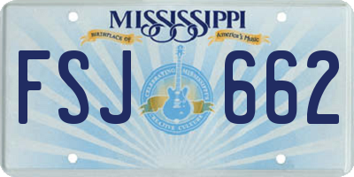 MS license plate FSJ662