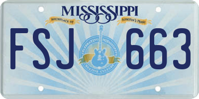 MS license plate FSJ663