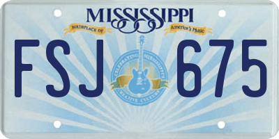 MS license plate FSJ675