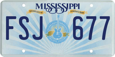 MS license plate FSJ677