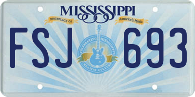 MS license plate FSJ693
