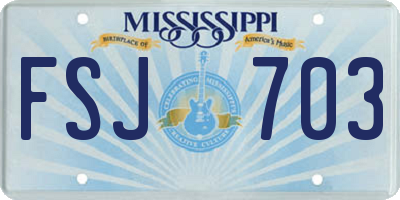 MS license plate FSJ703
