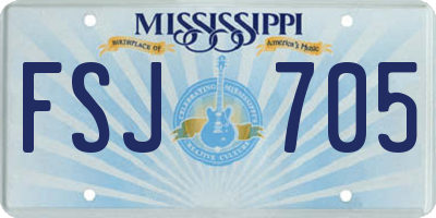 MS license plate FSJ705