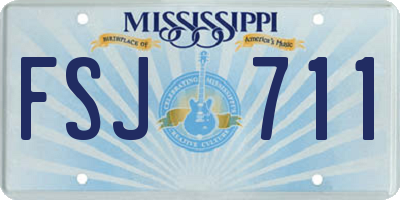 MS license plate FSJ711