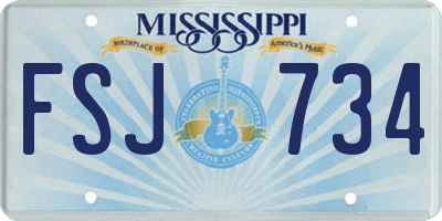 MS license plate FSJ734