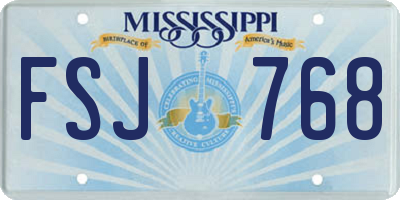 MS license plate FSJ768