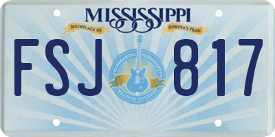 MS license plate FSJ817