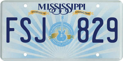 MS license plate FSJ829