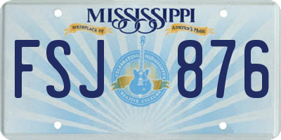 MS license plate FSJ876