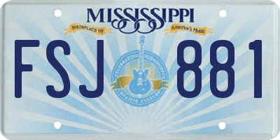 MS license plate FSJ881