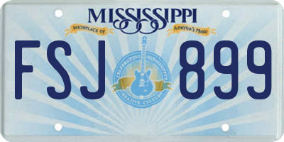MS license plate FSJ899