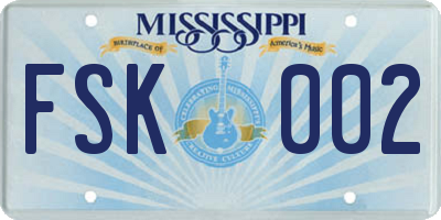 MS license plate FSK002