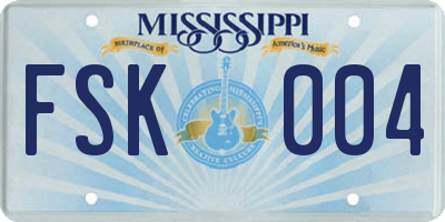 MS license plate FSK004