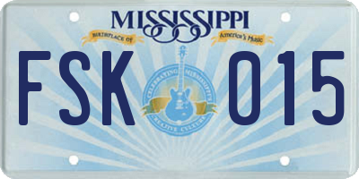 MS license plate FSK015