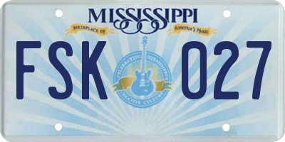 MS license plate FSK027