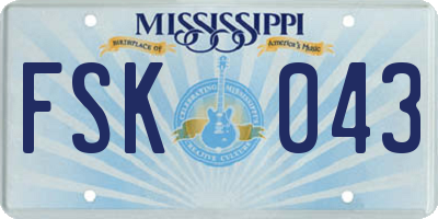 MS license plate FSK043