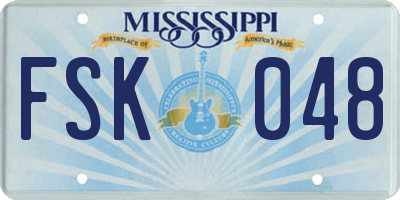 MS license plate FSK048