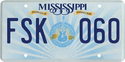 MS license plate FSK060